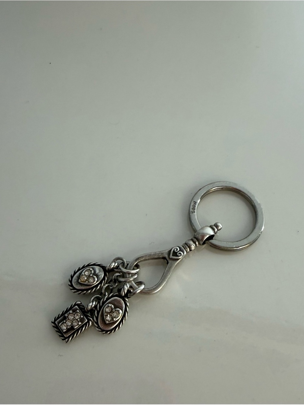 Brighton Hearts of Faith Silver Charm Keyring